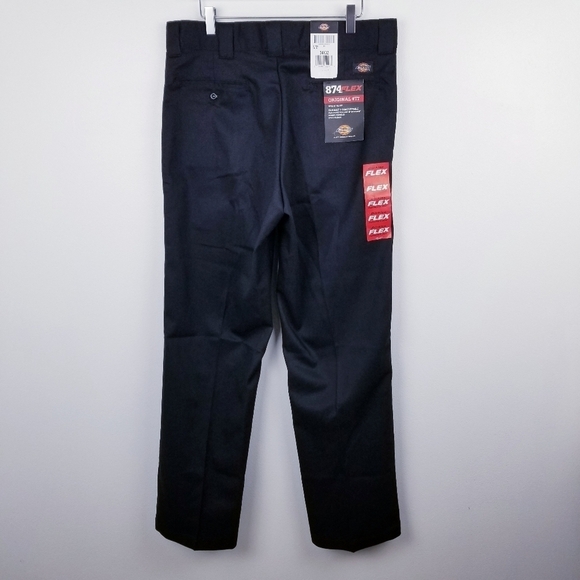 Dickies Black 874 FLEX Original Fit Work Pants NWT size 34x32 - Picture 3 of 13